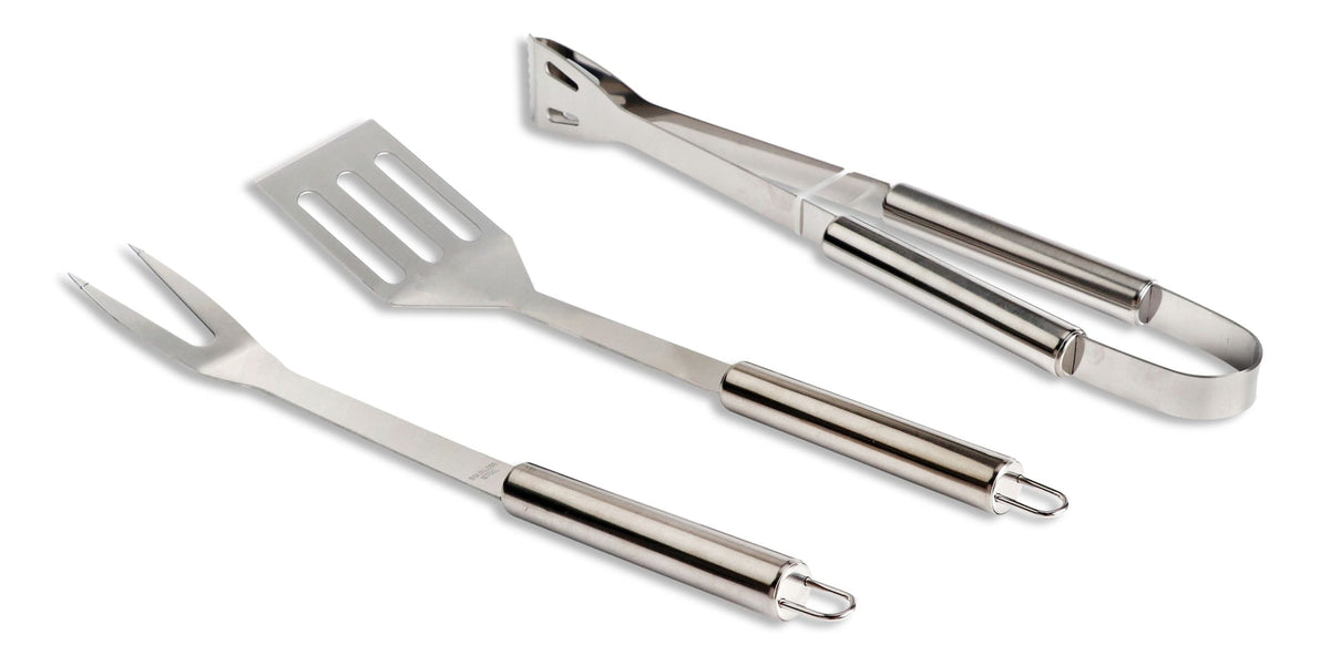 Stainless Steel Outdoor BBQ Grill Accessories Tools Set, 3-pc