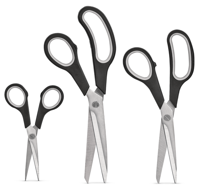 Stainless Steel Scissor Set, Ergonomic Grip, 3-pc I5989