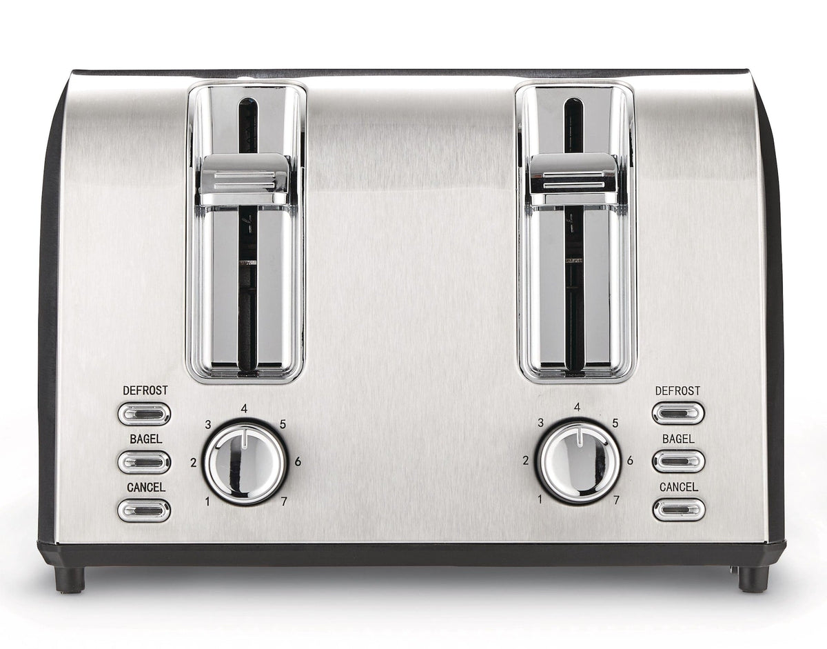 Stainless Steel Toaster with 3 Settings, 4-Slice
