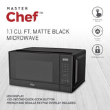 Matte Microwave, Black, 1.1-cu-ft
