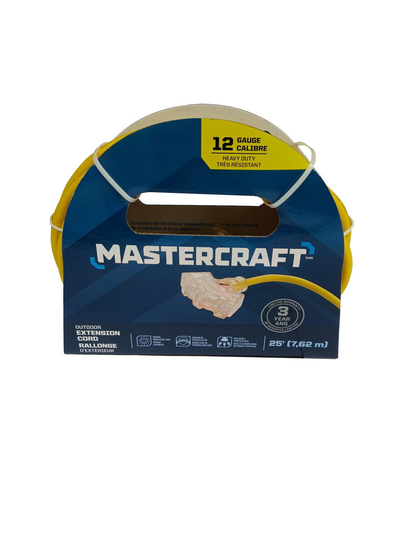 25-ft Outdoor 12 Gauge Extension Cord with Fantail End, Yellow D1363