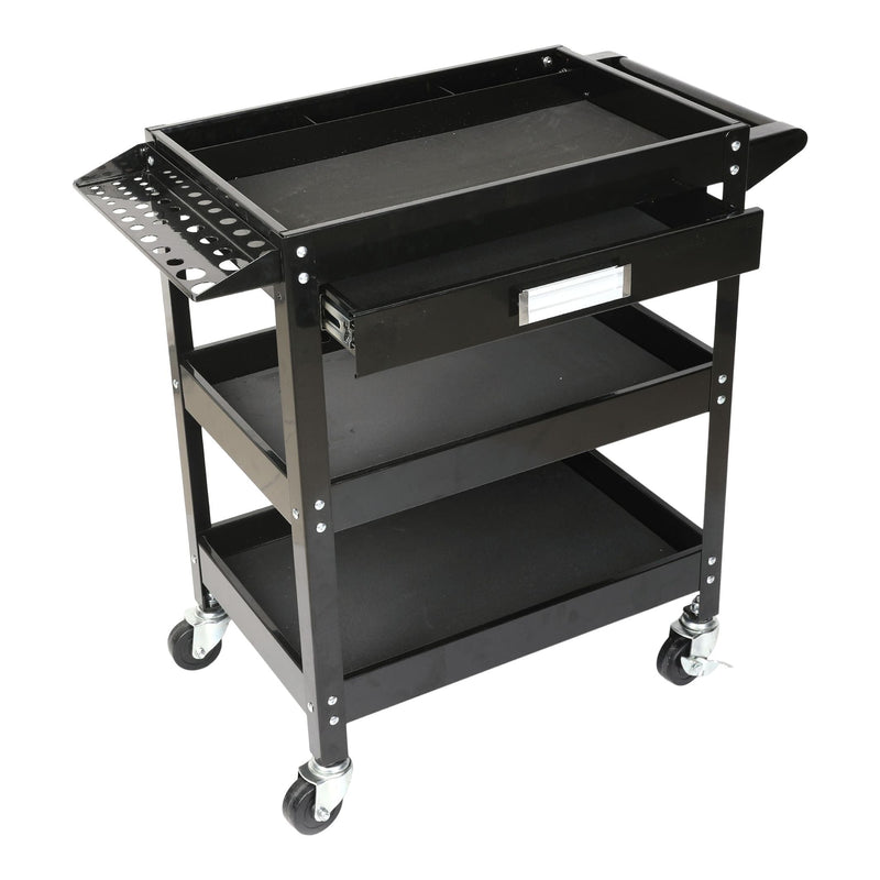 3-Tier Work Cart with Swivel Casters, 250-lb Q9889
