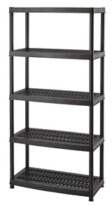 5-Shelf Resin/ Plastic Storage Rack/ Shelving Unit, 36 x 18 x 72-in
