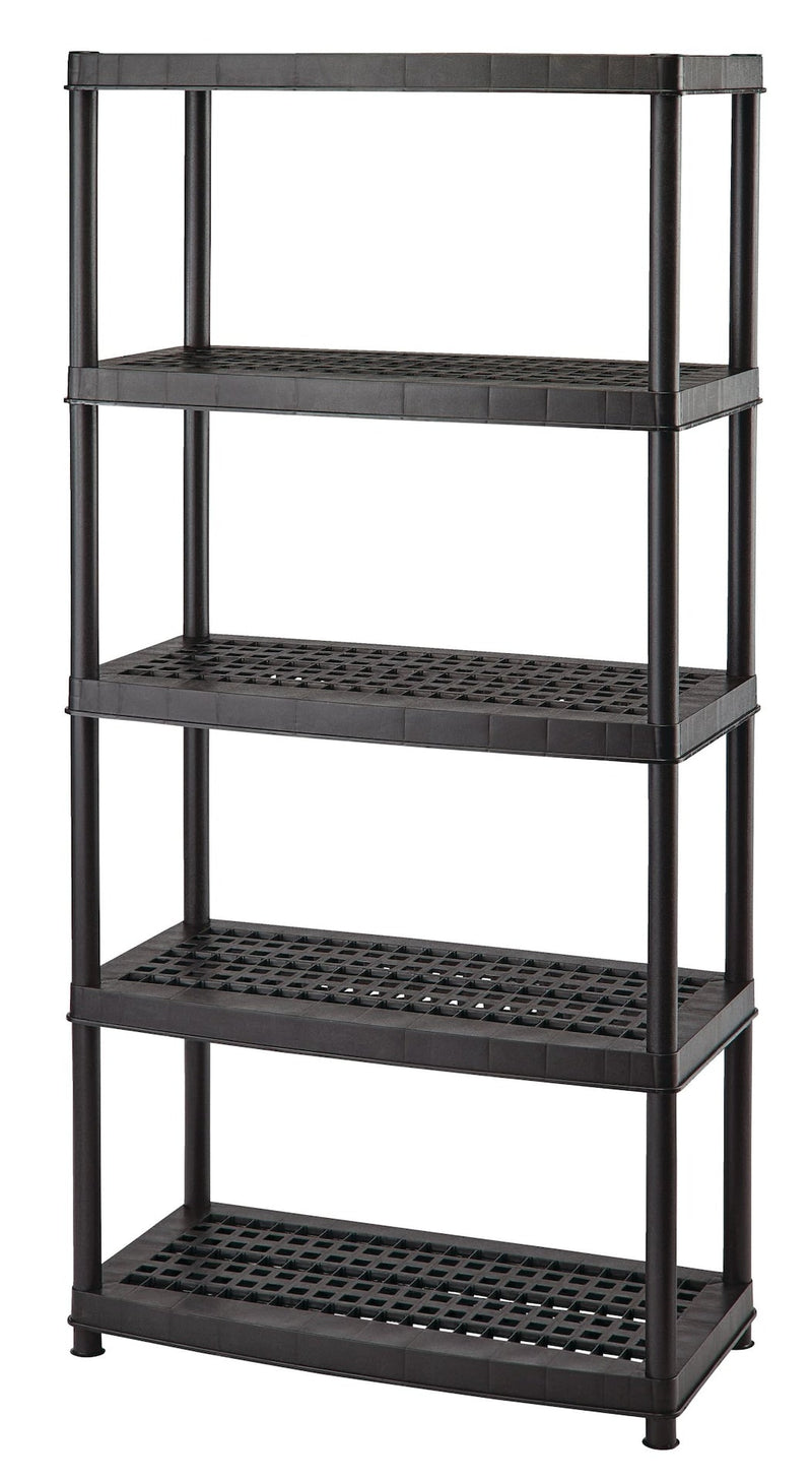 5-Shelf Resin/ Plastic Storage Rack/ Shelving Unit, 36 x 18 x 72-in E8379