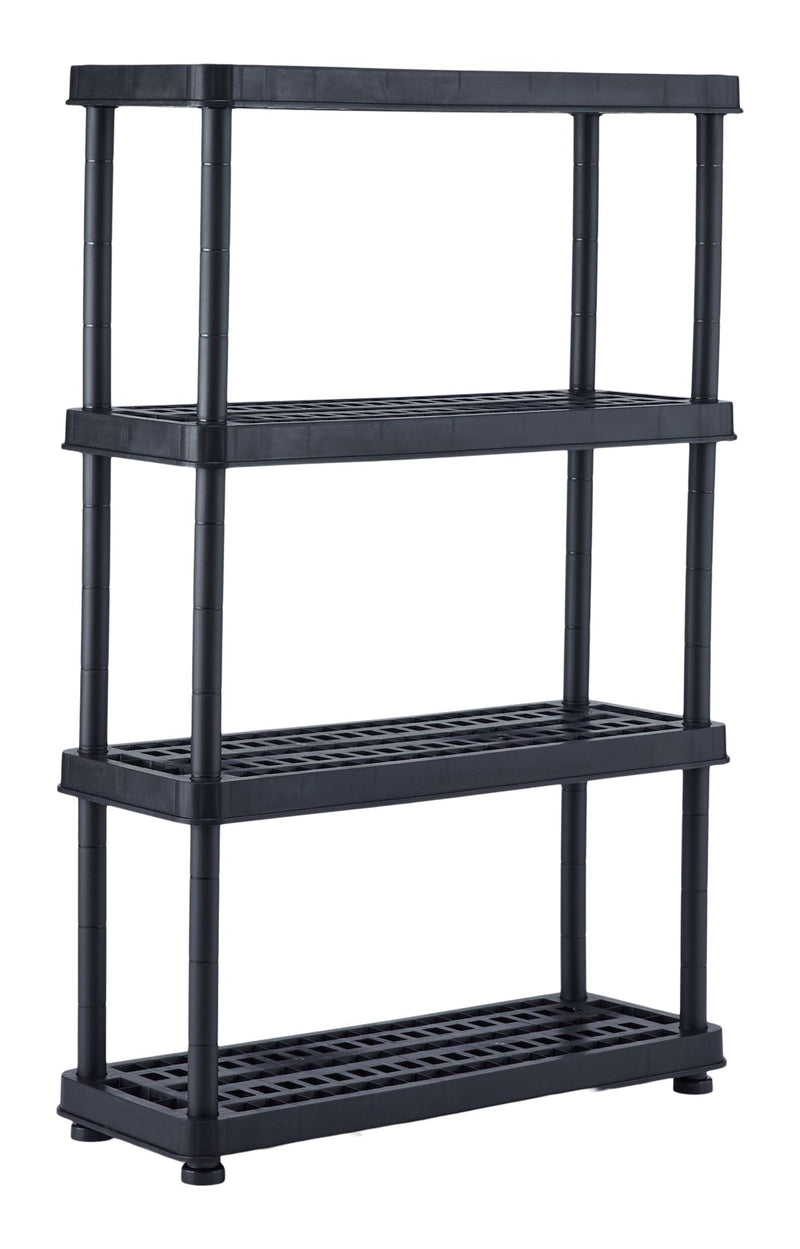 Adjustable 4-Shelf Resin/ Plastic Storage Rack/ Shelving Unit, 36 x 14 x 54.5-in F1438