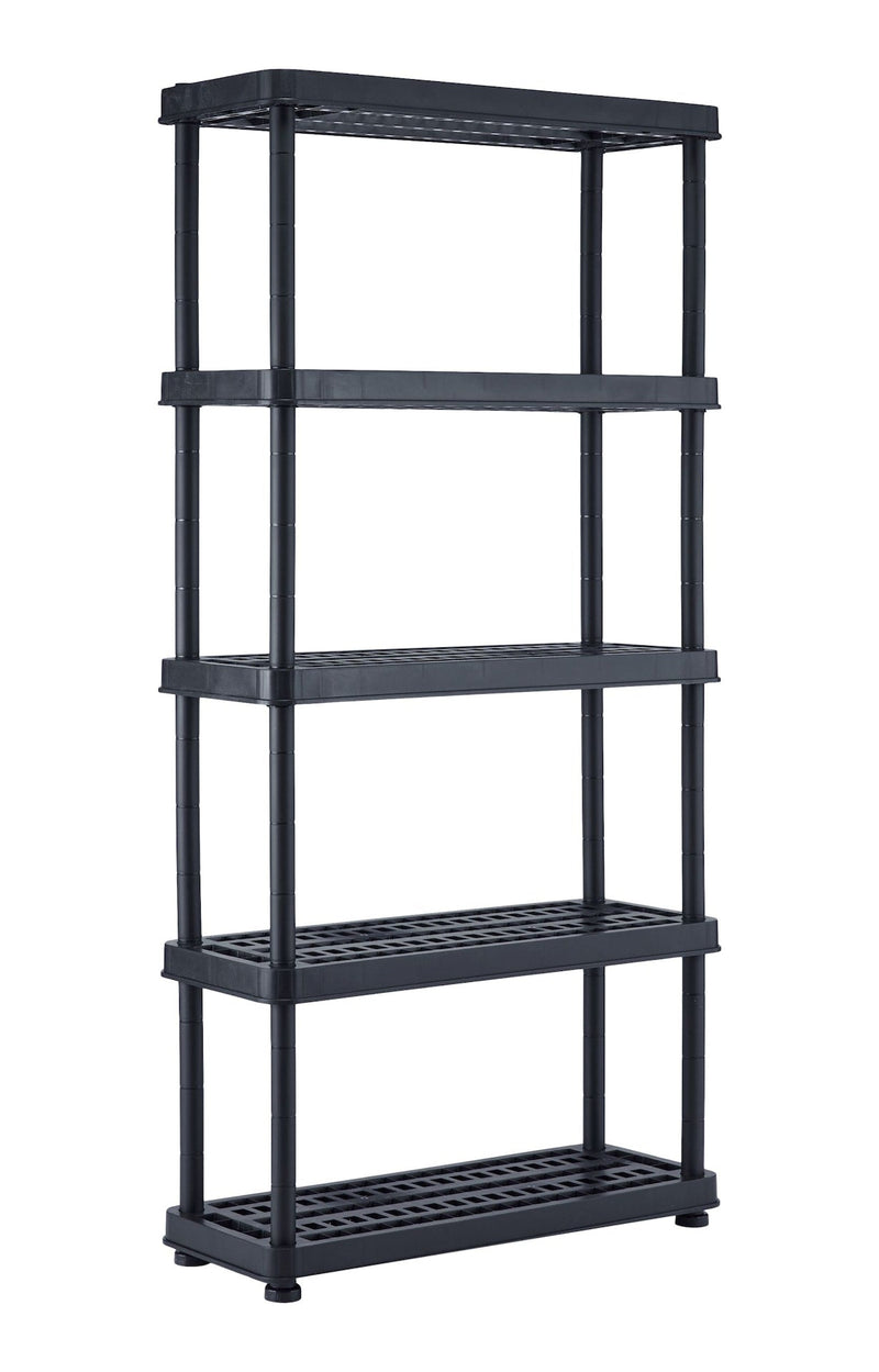 Adjustable 5-Shelf Resin/ Plastic Storage Rack/ Shelving Unit, 36 x 14 x 72-in W2044
