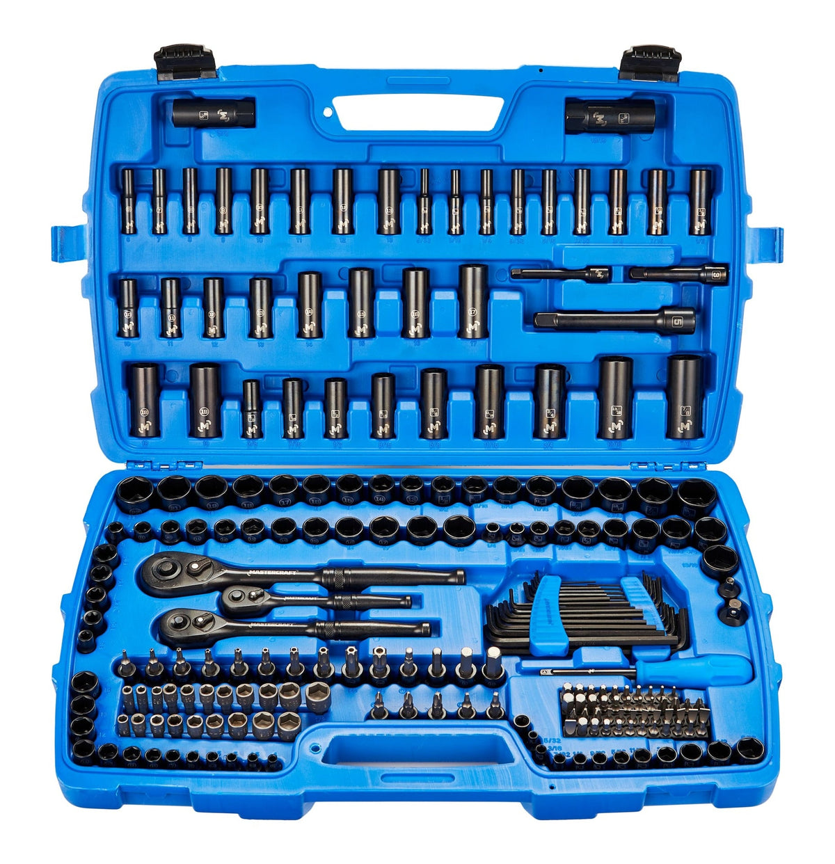 Socket Set, 229-pc, SAE / Metric, CRV, Black Steel Finish