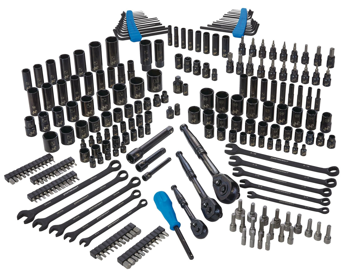 Socket Set, SAE/Metric, CRV, Black Steel Finish, 260-pc