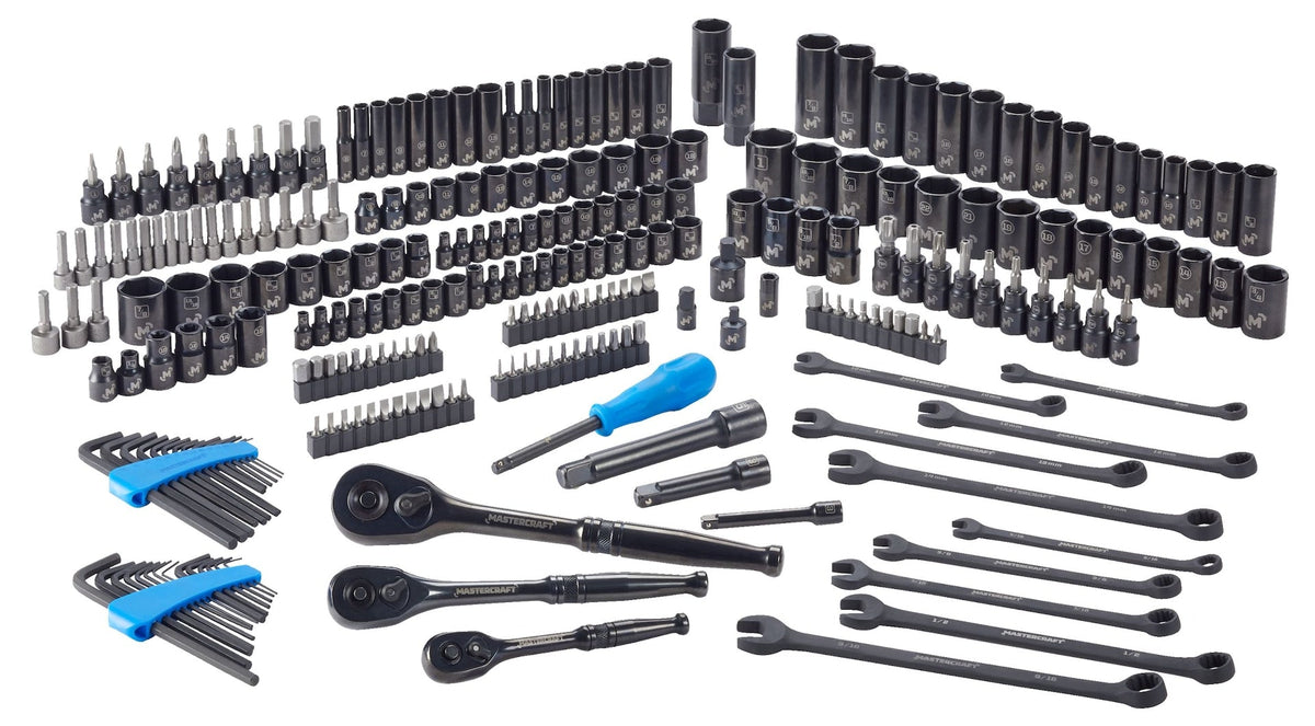 Socket Set, SAE/Metric, CRV, Black Steel Finish, 260-pc