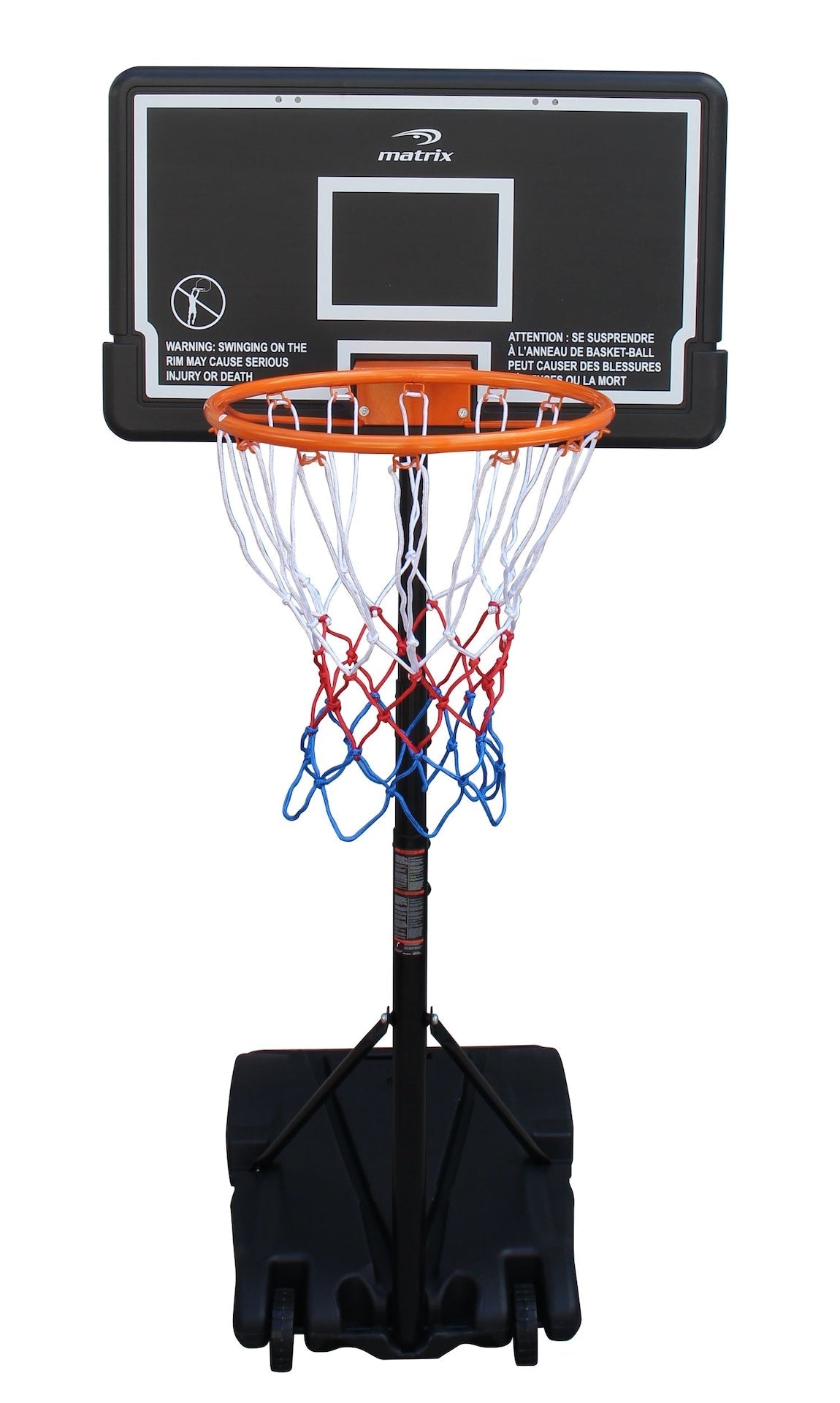 Matrix 4-in-1 Jr Portable Adjustable Basketball Backboard System with Wheels