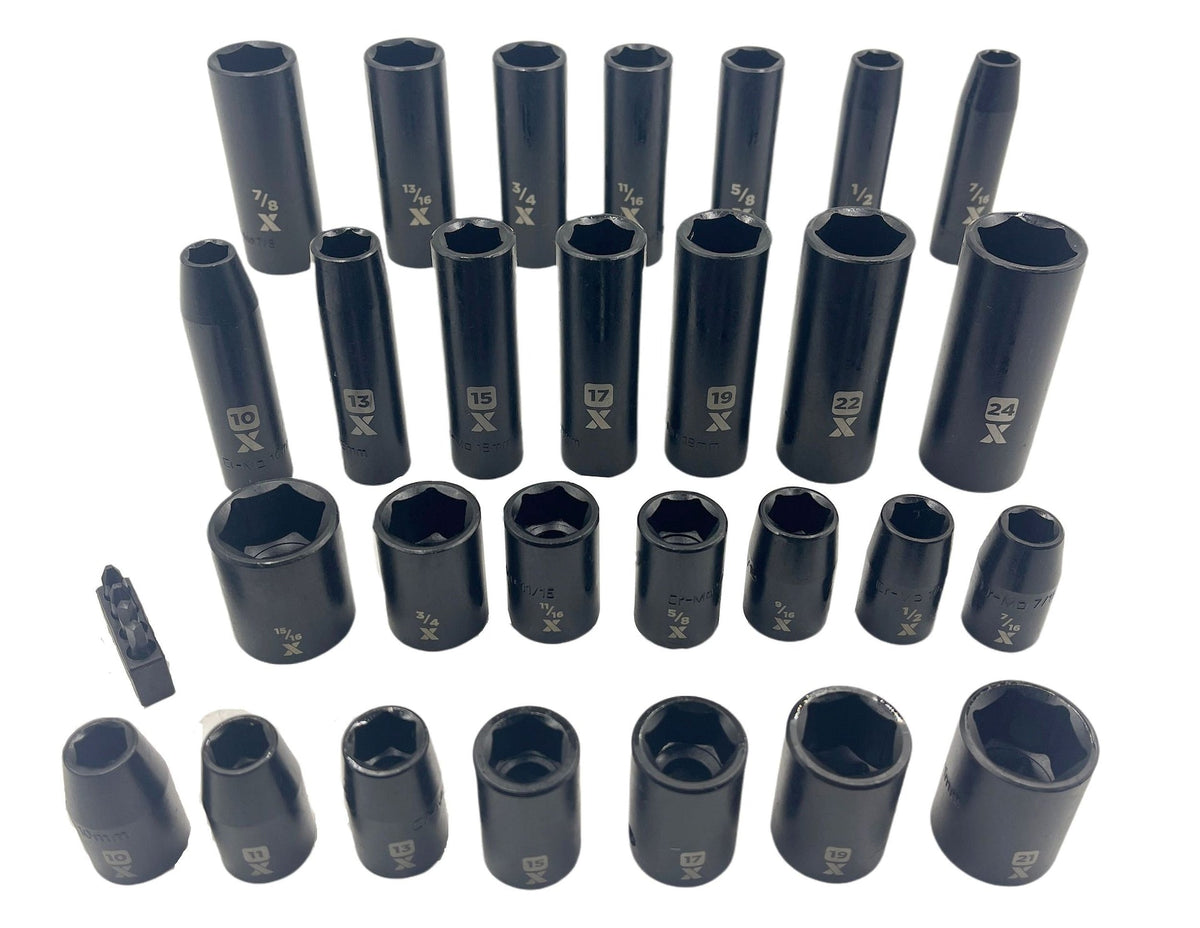 MAXIMUM 1/2-in Drive Professional Grade Impact Socket Set, 28-pc, CRMO