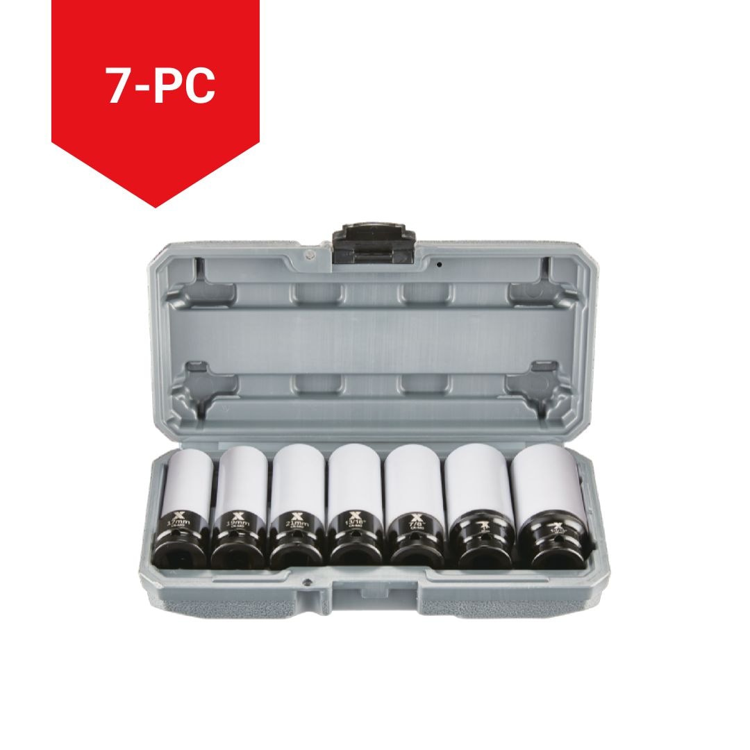 MAXIMUM 1/2-in Drive Wheel Protector Deep Impact Socket Set, 7-pc