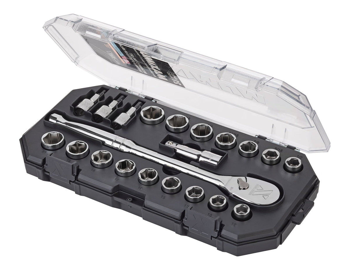 MAXIMUM 21 Piece 1/2" Drive Metric Socket Set