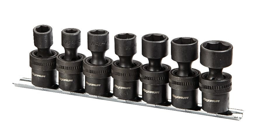 MAXIMUM 3/8-in Drive Swivel Impact Socket Set, 7-pc, SAE, CRMO