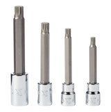MAXIMUM Extra Long Shank Triple Square Bit Socket Set, 4-pc