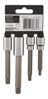 MAXIMUM Extra Long Shank Triple Square Bit Socket Set, 4-pc