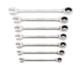MAXIMUM Ratcheting Wrench Set, Metric, Nickel-Chrome Plating, 7-pc