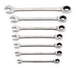 MAXIMUM Ratcheting Wrench Set, SAE, Nickel-Chrome Plating, 7-pc