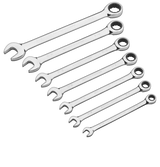 MAXIMUM Ratcheting Wrench Set, SAE, Nickel-Chrome Plating, 7-pc