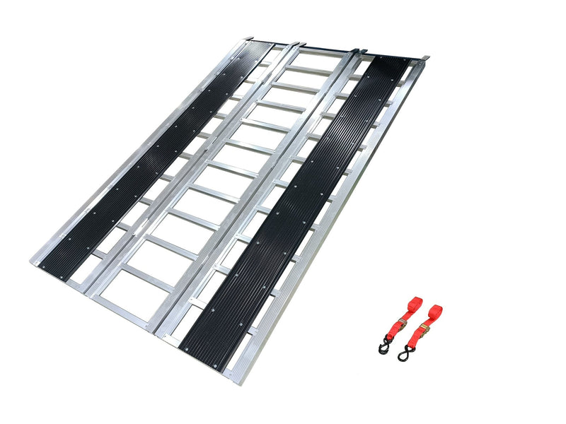 Aluminum Tri-Panel Folding Aluminum Loading Ramp, Non-Slip & Stable Base, 85 x 54-in, 1500-lb G2204