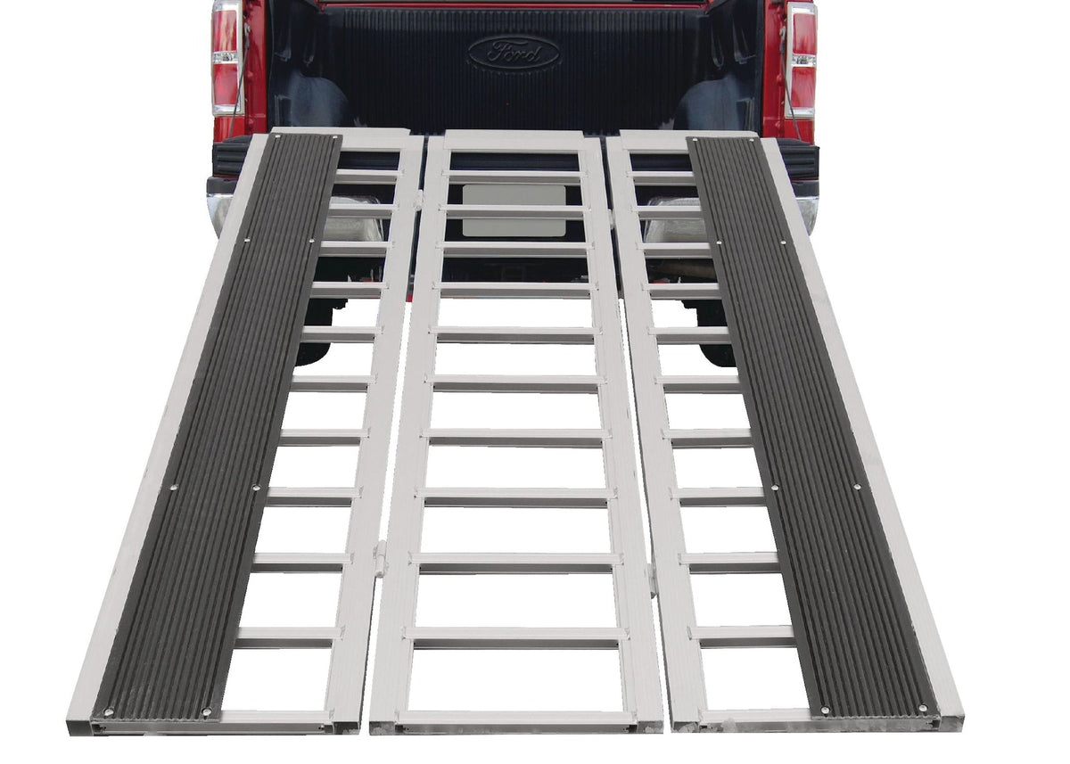 Aluminum Tri-Panel Folding Aluminum Loading Ramp, Non-Slip & Stable Base, 85 x 54-in, 1500-lb