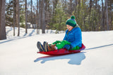Mega Blitz Kids' 1-Person Plastic Winter Snow Sled/Toboggan with Brakes & Tow Rope