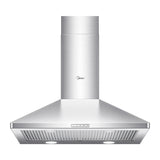 Pyramid 450CFM Push Button Wall Mount Kitchen Exhaust Fan Range Hood, Stainless Steel, 30-in
