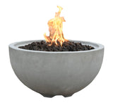 Nantucket Round Propane-Fueled Fire Bowl with Lava Rock & Canvas Cover, 40,000 BTUs, 14-in