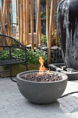 Nantucket Round Propane-Fueled Fire Bowl with Lava Rock & Canvas Cover, 40,000 BTUs, 14-in