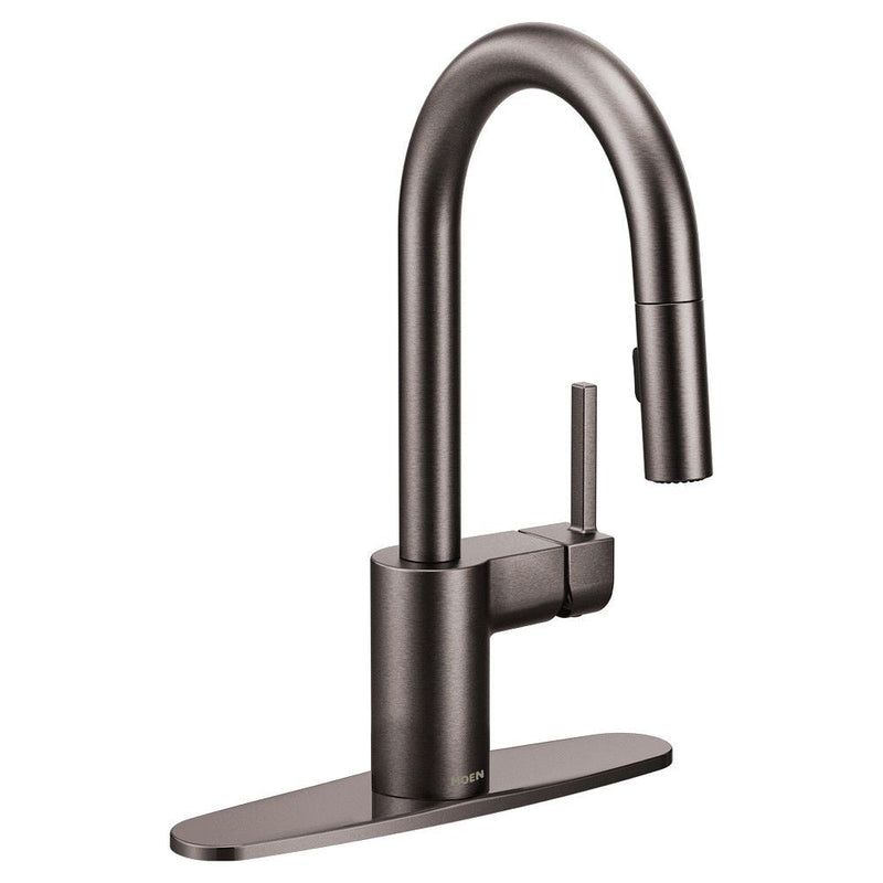 Align Single Handle High Arc Pull Down Spot-Resist Sprayer Kitchen Faucet with Power Clean, Black Stainless Steel W4910