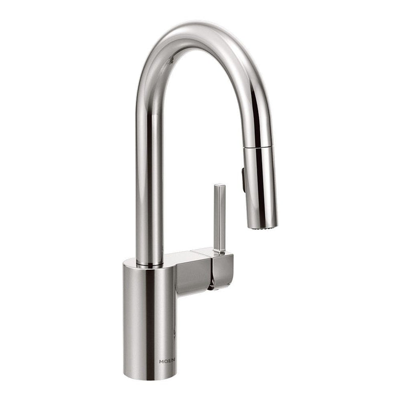 Align Single Handle High Arc Pull Down Sprayer Kitchen Faucet with Power Clean, Chrome R9640