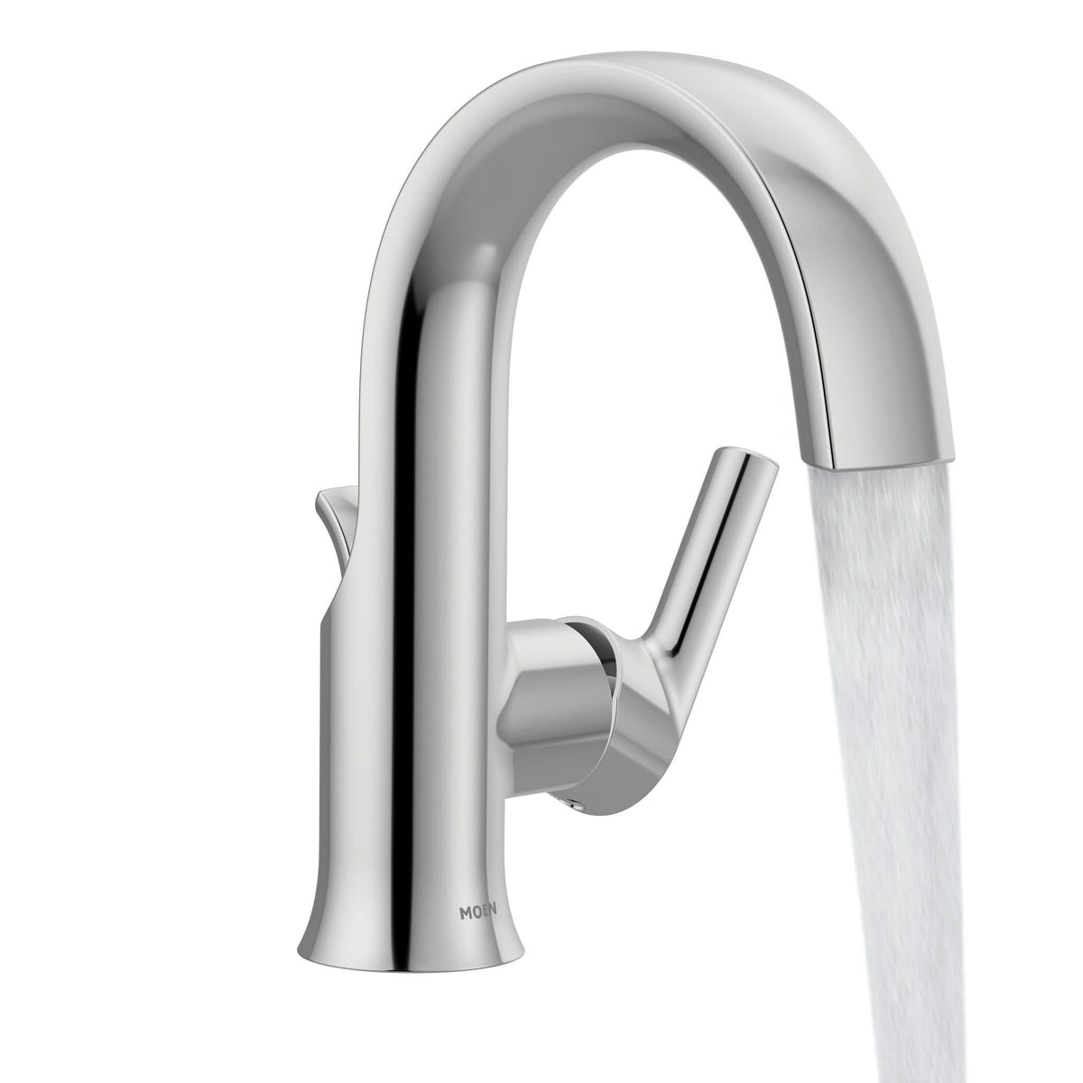 Doux Single Handle High Arc Bathroom Sink Faucet, Chrome