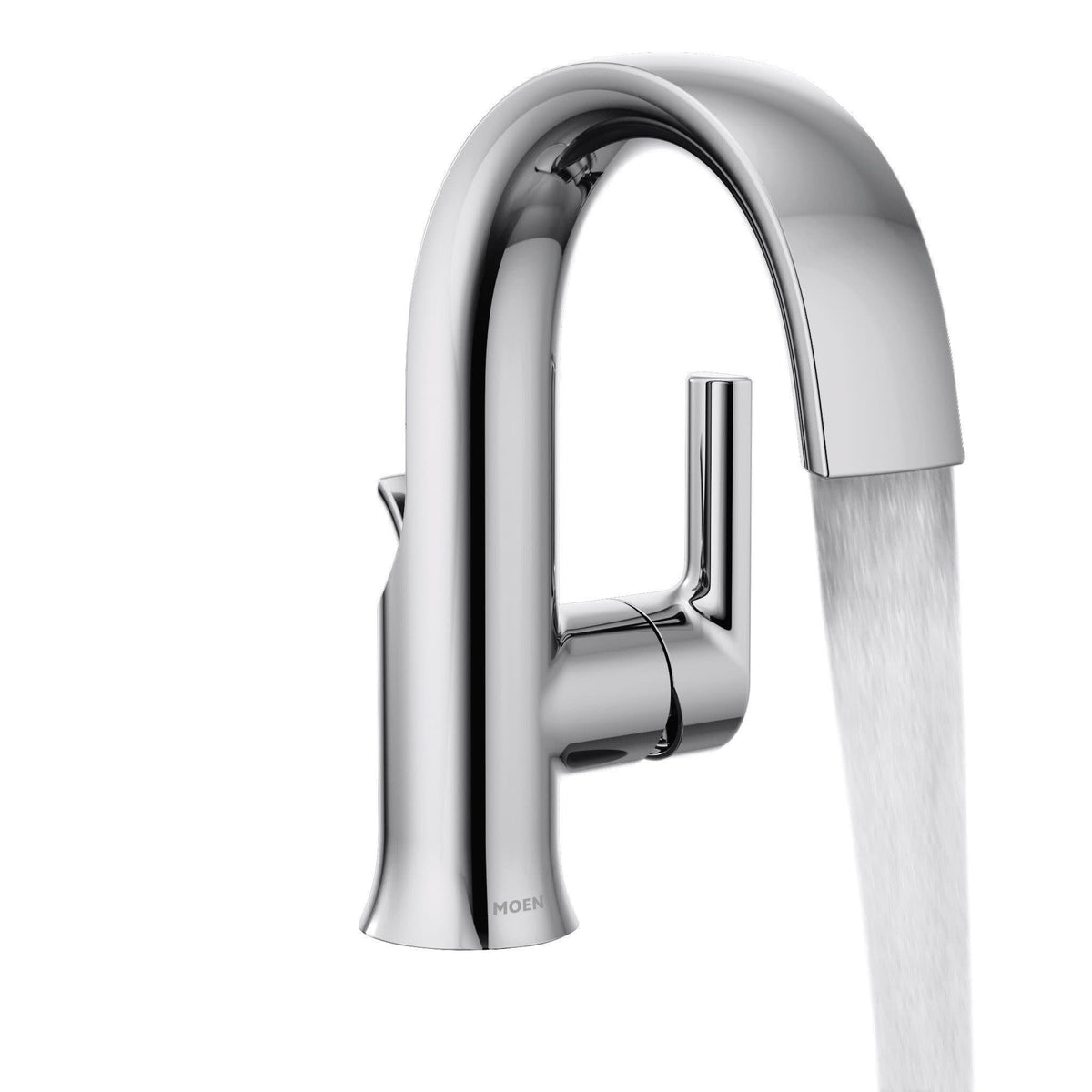Doux Single Handle High Arc Bathroom Sink Faucet, Chrome