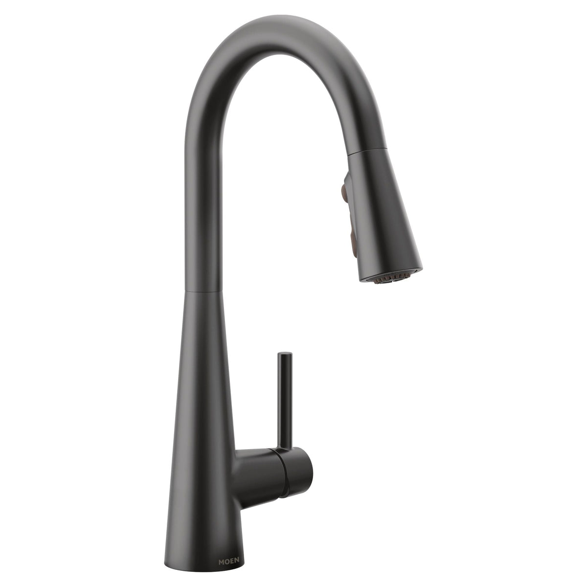 Sleek Single Handle High Arc Pull Down Sprayer Kitchen Faucet with Power Boost, Matte Black