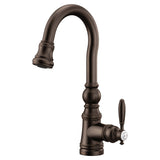 Weymouth Single Handle High Arc Pull Down Sprayer Kitchen Faucet with Power Clean, Oil Rubbed Bronze