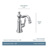 Weymouth Single Handle Single Hole Bathroom Sink Faucet, WaterSense Certified, Brushed Gold