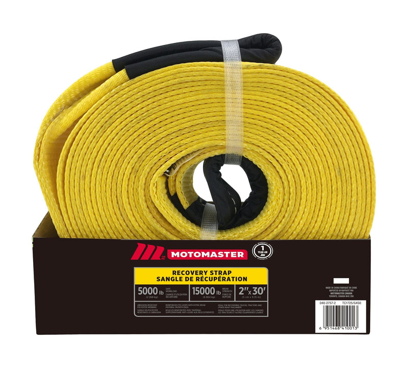 15,000-lb Recovery Strap with Loop Ends, Commercial Grade, 2-in x 30-ft R9725