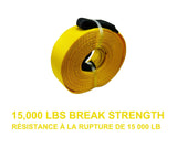 15,000-lb Recovery Strap with Loop Ends, Commercial Grade, 2-in x 30-ft