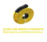 22,500-lb Recovery Strap with Loop Ends, 3-in x 30-ft