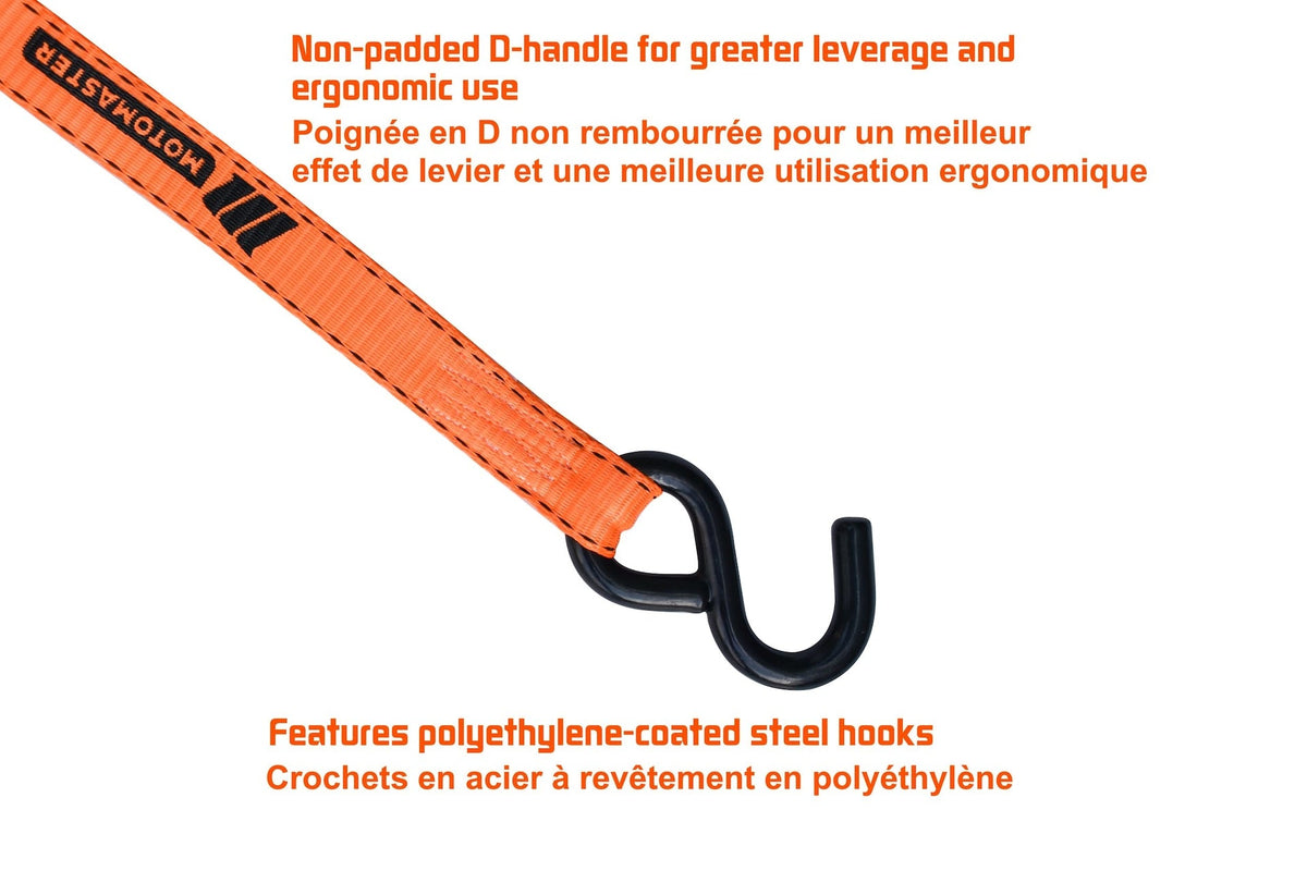 3,000-lb Heavy Duty Ratchet Tie Down Strap, Non-Padded, 1-in x 10-ft, 2-pk