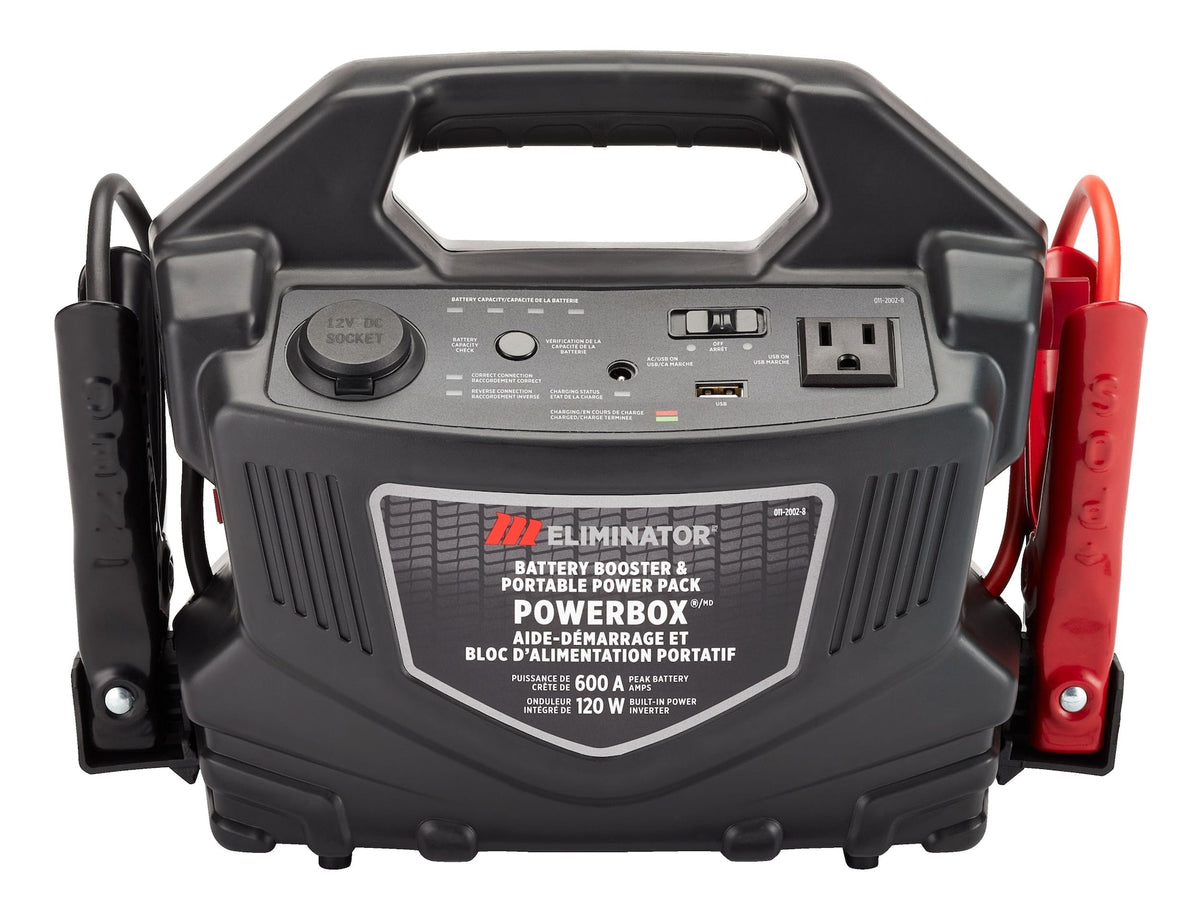 Eliminator PowerBox Portable Power Pack & Battery Booster/Jump Starter, 600 Peak Amps, 120W