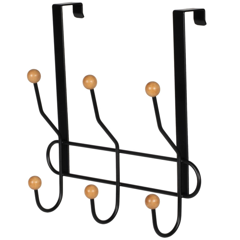 11.2" Over The Door Metal 3 Hook, Black S3852