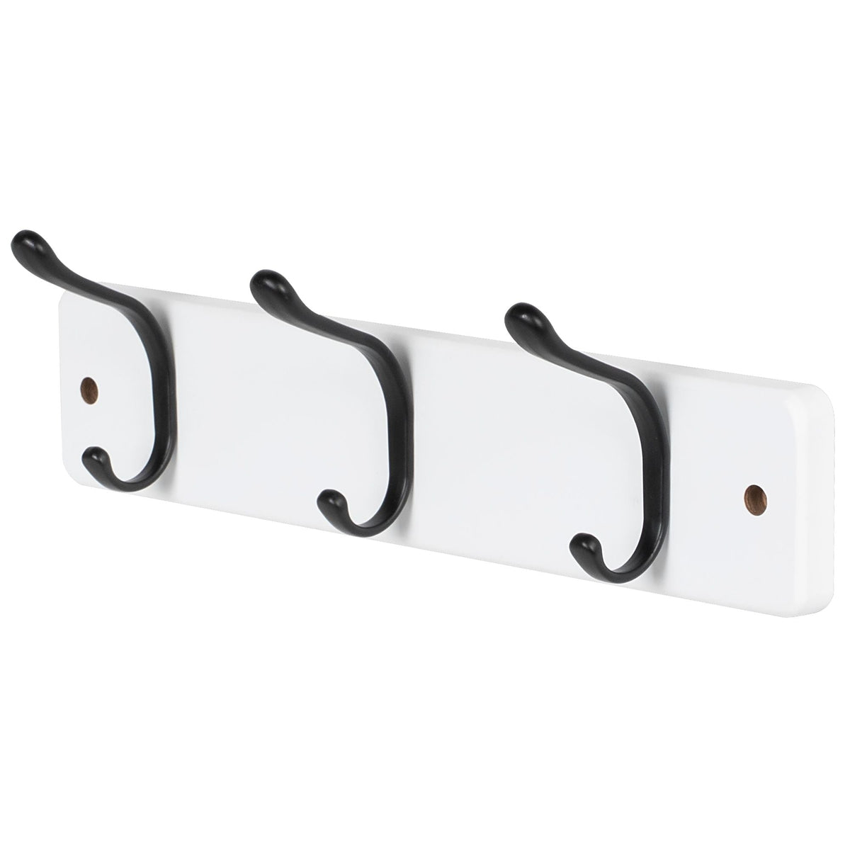 13.6" Modern Wall 3 Hook Rack, White