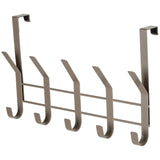 16.1" Over The Door Metal 5 Hook, Champagne