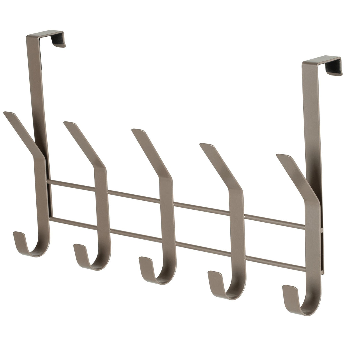 16.1" Over The Door Metal 5 Hook, Champagne