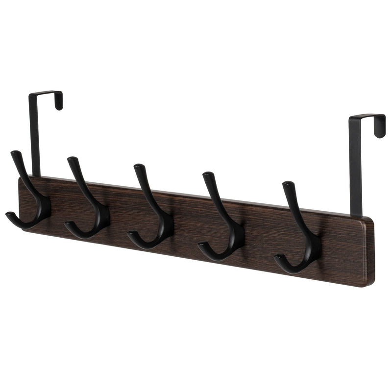 21.6" Traditional Wall 5 Hook Rack, Brown O1450