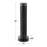 Digital Tower Ceramic Heater withRemote Control & Thermostat, 1500W, White, 24-in