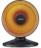 Oscillating Parabolic Dish Portable Radiant Electric Space Heater, 1000W, Black