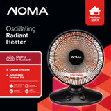 Oscillating Parabolic Dish Portable Radiant Electric Space Heater, 1000W, Black