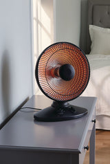 Oscillating Parabolic Dish Portable Radiant Electric Space Heater, 1000W, Black